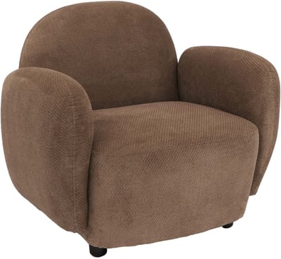 Fauteuil MCW-P33, lounge-/relax-/cocktailfauteuil Gestoffeerde fauteuil, stof/textiel Chenille (330 g/m²) Öko-Tex ~ bruin