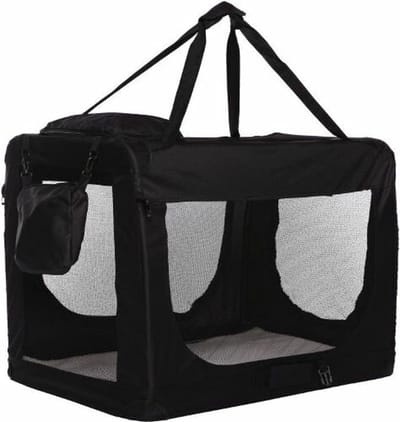 Reisbench Zwart S (60 cm) - Nylon Softbench - Opvouwbaar - Lichtgewicht Hondenbench - Autobench Transportbox