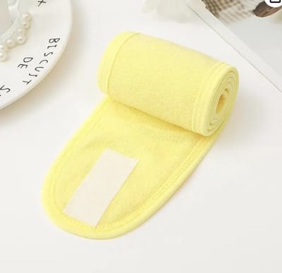 Skincare hoofdband - Gezichtreiniging band - Haarband - Make-up band - Geel - 2 stuks - Klittenband - CHPN