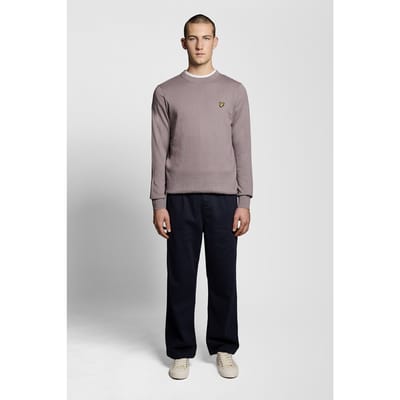 Lyle & Scott Cotton Merino Crew Neck Jumper Gull Grey Size: M | Sweaters Outlet | Heren | Grijs