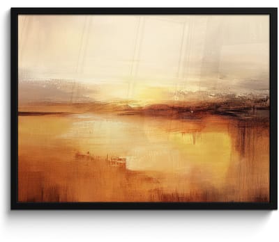 Poster in lijst - Fotolijst 70x50 cm - Posters - Abstract - Bruin - Modern - Herfst kleuren - Posterlijst zwart - Decoratie - Wanddecoratie woonkamer - Muurdecoratie slaapkamer