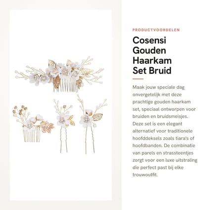 Dailygoods- Haarkam met strassteentjes - Haarspelden - Bruid - Bruidsmeisje - Haaraccessoires - Perfect voor bruiloften