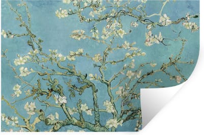 Muurstickers - Sticker Folie - Van Gogh - Amandelbloesem - Oude meesters - Kunst - Vintage - 30x20 cm - Plakfolie - Muurstickers Kinderkamer - Zelfklevend Behang - Zelfklevend behangpapier - Stickerfolie
