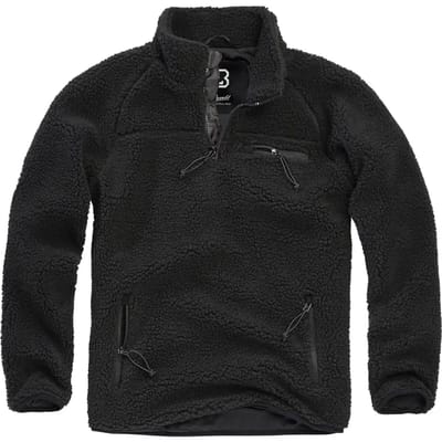 Brandit Teddy Fleece Troyer Sweatshirts zwart S - Polyester - Basics