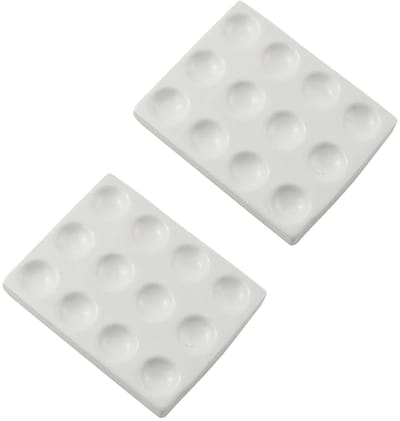 Set van 2 porseleinen reactieborden met 12 wells, multifunctionele experimentplaten voor laboratoriumtests, geschikt voor chemische proeven en analyse