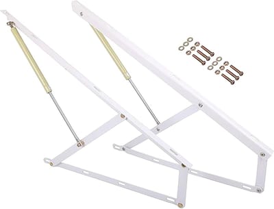Bedlift Mechanisme - Gasveer Liftkit - Opbergruimte Maximaliseren - Koudgewalste Stalen Plaat - 90 cm - Wit
