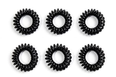 6 Stuks Telefoondraad Haarelastiekjes Zwart - Spiral Hair Ties - Kleine Spiraal Elastiekjes - Rekbaar & Sterk - Set van 6