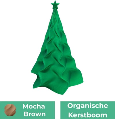 Organische kerstboom – Decoratief object - Mokka Bruin - 3d geprinte object – Winter woondecoratie – 15CM