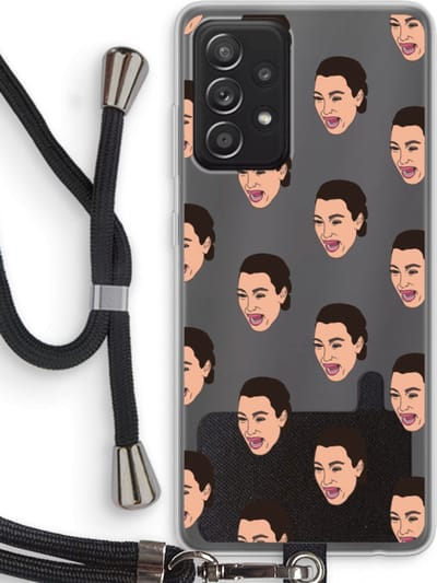 Case Company® - Hoesje met koord geschikt voor Samsung Galaxy A52s 5G hoesje met Koord - Ugly Cry Call - Telefoonhoesje met Zwart Koord - Bescherming aan alle Kanten en Over de Schermrand