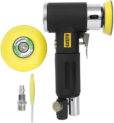 Pneumatische polijstmachine - Luchtschuurmachine elleboog - Gedetailleerd carrosseriewerk - Licht excentrisch ontwerp - 2 en 3 inch schijven - Grijs