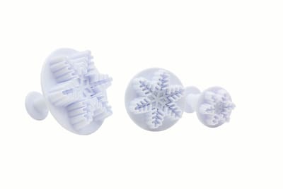Set van 3 kerstuitstekers voor suikerpasta sneeuwvlokmotief Zenker Uitstekers