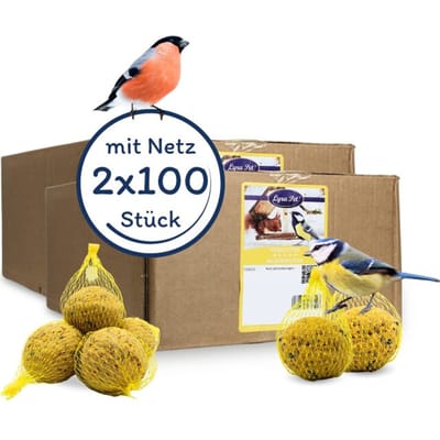 2 x 100 st. Lyra Pet® mezenbolletjes met netje, 90 g per stuk = 18 kg
