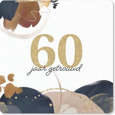Muismat 20x20 cm - Mousepad 60 jaar getrouwd - Trouwen - Spreuken - Quotes - Jubileum - Muismatten