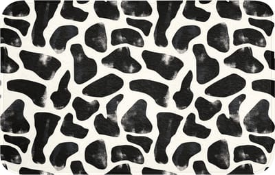 WC mat 80x50 cm - Antislip - Dierenpatroon - Vlekken - Zwart - Wit - Toiletmat - Vloermat - Douchemat - Toilet tapijt - Toiletmatten