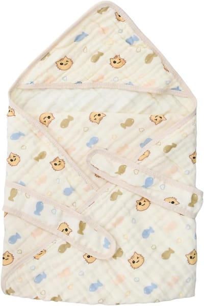 Zachte 6-laagse Muslin Doek van Katoen 90 x 90 cm voor Kinderwagens, Speelmatten en Verkoeling, Beige