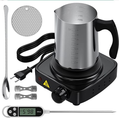 Complete Waskaarsenset voor Beginners met Waxmelker, Thermometer en Accessoires