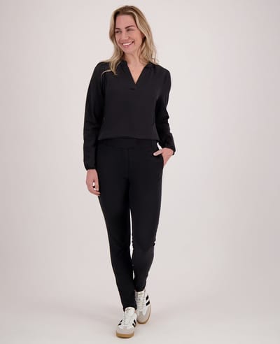 Je m'appelle Travelstof At Work Broek Regular fit Met stretch - Zwart - Maat S