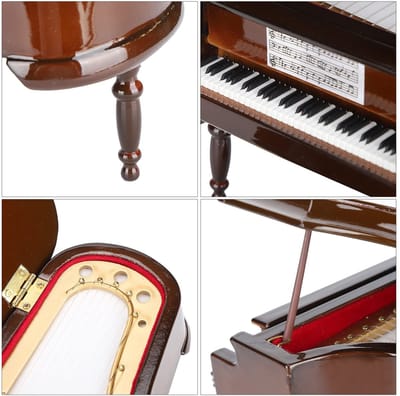 Dailygoods- Piano Miniatuur Houten Model - Decoratie Woonkamer - Muziekdoos - Hoogwaardig Vakmanschap - Elegante Ontwerp - Betoverende Melodie