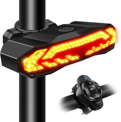 Fietsalarm - Slim Fiets Accessoire - 110dB Alarm & 6 Modus - IP64 Waterdicht - Richtingaanwijzer & Remwaarschuwing - Draadloze Afstandsbediening - Voor E-Bike en Stadsfiets