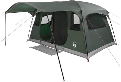 vidaXL - Tunneltent - 10-persoons - Leger - Groen - Polyester - en - Staal