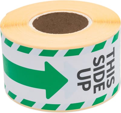 Raadhuis gevaaretiketten - THIS SIDE UP - groen/wit - 250 stuks - sticker waarschuwing