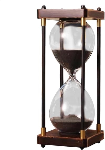 Zandloper Tijdmeter - Decoratief Zandglas - Functioneel Tijdbeheer - Elegant Ontwerp - 218 cm Hoog - Zwart