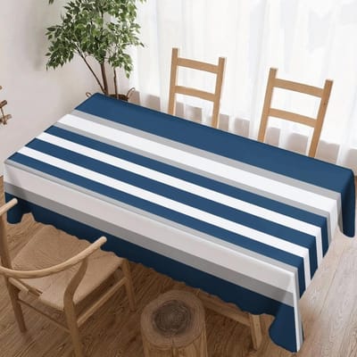 Nautische Strepen Rechthoekige Tafelkleed voor Tafeldecoratie Keuken Eetkamer Waterdicht Herbruikbaar Tafelkleed voor Tafel Bruiloft Feest 90x140cm