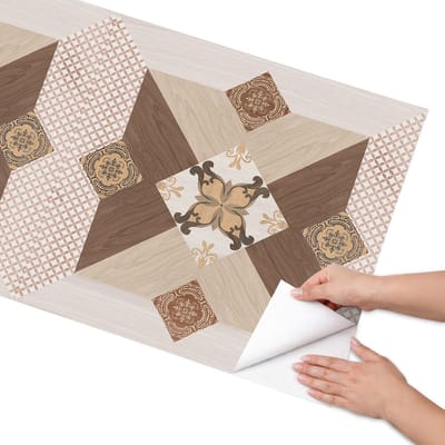 Coloray Meubel Wrap Folie - Bruin Meubelfolie - 65x130 cm - Meubel Wrap Folie Rustieke elegantie - Plakfolie Meubels - Rustiek Meubelfolie - Decoratiefolie Zelfklevend - Slaapkamer decoratie - Geometrie