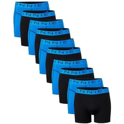 Vinnie-G Boxershorts - 10 stuks - Black/Blue Combo - Maat S - Heren Onderbroeken - Geen irritante Labels - Katoen heren ondergoed