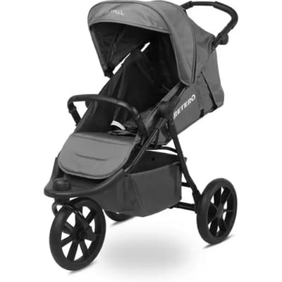 Driewielerbuggy - kinderwagen tot 22 kg- incl. regenhoes en een beenbeschermer GRAPHITE