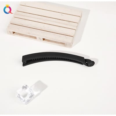 Elegante Minimalistische Banaan Haarklemmen Haaraccessoires met Glitters, Willekeurig Gemengde Kleuren voor Alle Haartypes & Stijlen zwart