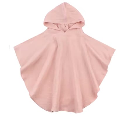 Badponcho - Hydrofiel - Snel drogend - Mousseline - voorkant 44CM totaal 68CM lang - 1 tot 3 jaar - Rose
