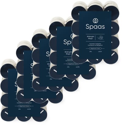 Spaas Geurtheelichtjes - 120 kaarsen - Kardemom en Bergamot - circa 4,5u - Midnight Magic