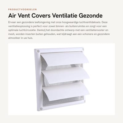 Dailygoods- Luchtrooster Vierkant 20x20cm - Ventilatierooster - Kunststof - Filter - Hoogwaardige Kwaliteit - Klantgericht
