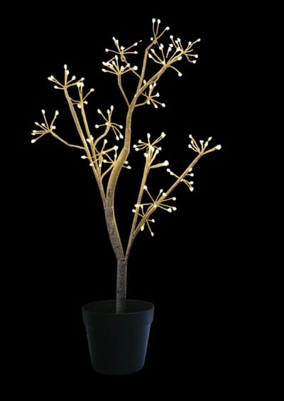 Luca Lighting Boom in pot bruin classic wit twinkly, 144LED IP44 timer adapter H90 x D25-35cm