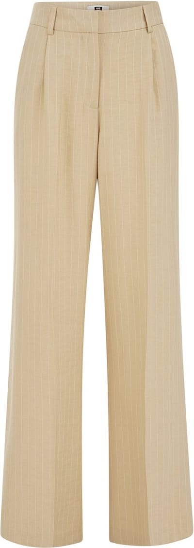 WE Fashion Dames wide leg pantalon met krijtstreep