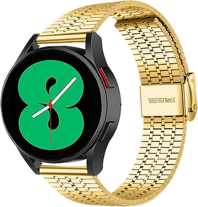 Strap-it Luxe RVS horlogeband - geschikt voor Samsung Galaxy Watch 7 (40 & 44mm) / Galaxy Watch 6 (Classic) / Galaxy Watch 5 / Watch 5 Pro / Watch 4 (Classic) / Watch FE - metalen bandje geschikt voor Galaxy Watch 4-5-6 alle varianten - goud