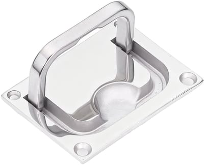 JHUBERS- Boot Ring Luik 316 Roestvrij Staal - Dakluik 76x56mm/96x69mm - Vloergesp - Antislip - Spiegel Polijsten - Voor Schepen - Dekluik