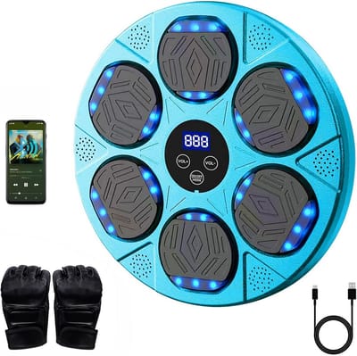 Slimme Muziek Boksmachine met 9 Modi en LED Verlichting | Inclusief Bokshandschoenen