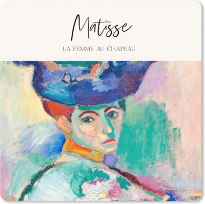 Muismat 20x20 cm - Mousepad Kunst - Henri Matisse - La femme au chapeau - Muismatten