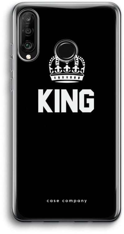 Case Company® - Hoesje geschikt voor Huawei P30 Lite hoesje - King zwart - Soft Cover Telefoonhoesje - Bescherming aan alle Kanten en Schermrand