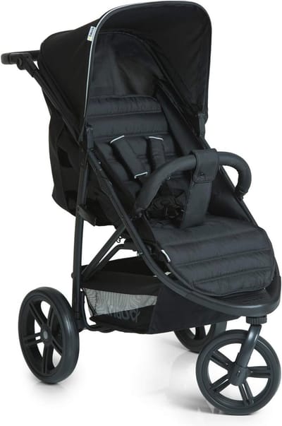 Driewieler Buggy Met Ligfunctie Tot 25 kg, Klein Inklapbaar En Hoogte Verstelbare Duwstang, Zwart