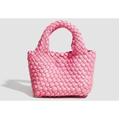 Niche Design, Veelzijdig, Handgeweven Draagtas, Schoudertas Crossbody Emmertas, Groentemand, Dagelijkse Mini Handtas roze