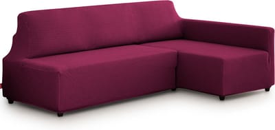 Belmarti® Bankhoes Bali Chaise Longue Rechts 195-220cm breed - Paars - geschikt voor banken zonder armleuningen - multi-elastische kwaliteit met uitzonderlijk aanpassingsvermogen