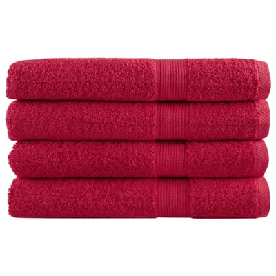 vidaXL - Saunadoeken - SOLUND - 4 - st - 600 - g/m² - 80x200 - cm - rood