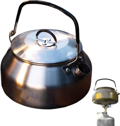 Thee Waterkoker - Reis Ketel - Koffie en Thee - Opvouwbare Structuur - 08 Liter - Zilver