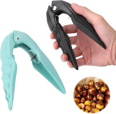 Set van 2 Kastanjesnijders met Kartelrand en Antislip Handgreep voor Keuken en Herfstliefhebbers