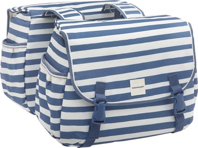 New Looxs Blue Stripe Joli Dubbele Fietstas - 34 liter - Blauw / Wit