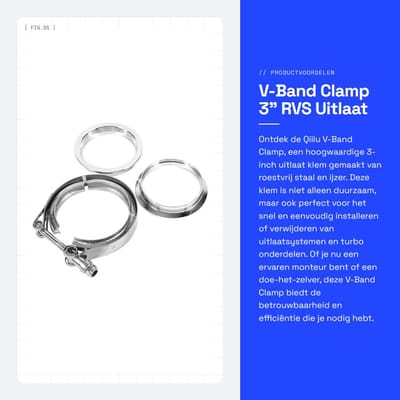 Dailygoods - V-Band Clamp 3" RVS Uitlaat Klem met Flens - Duurzaam en Eenvoudig te Installeren