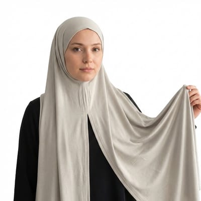 FIRASET Steenkleur Praktische Instap-Sjaal van Viscose Jersey - Hoofddoek - Hoofddeksel - Hijab – Turks Fabriqa